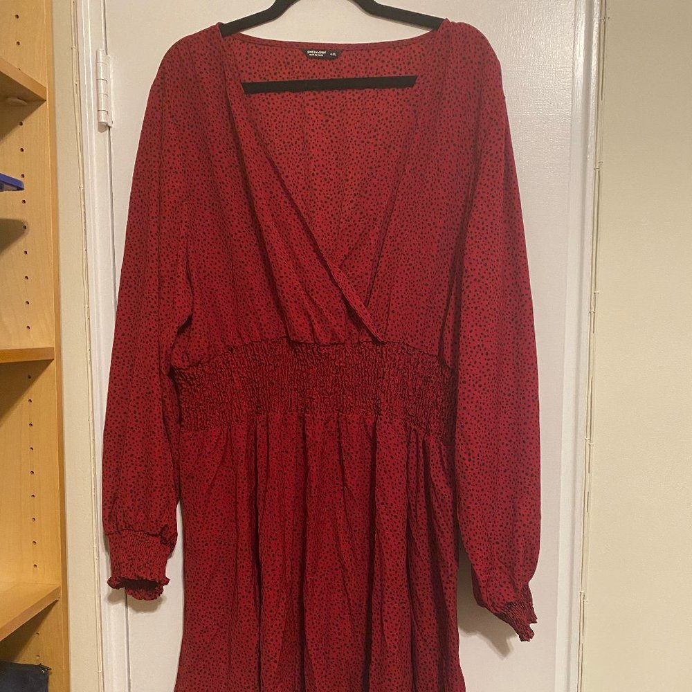 Print Shirred Waist A-line Dress